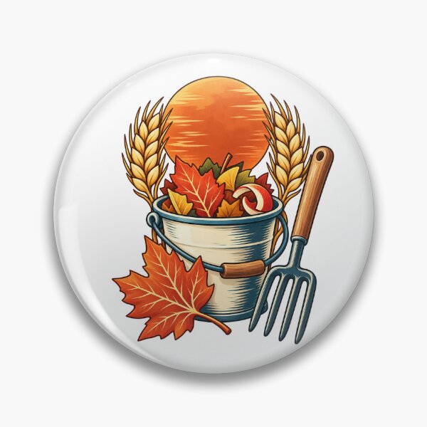 Item preview, Compost Bucket and Garden Fork Under a Harvest Moon designed and sold by skyartdesign.