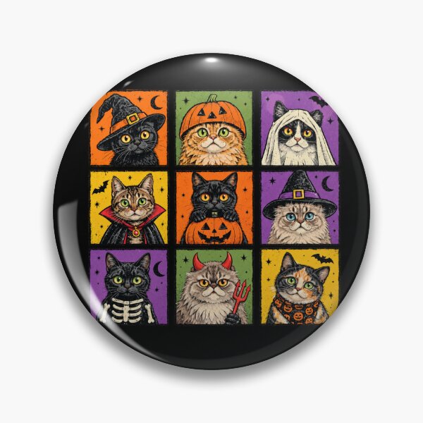 Item preview, Nine Halloween Cats in Colorful Costume Portraits designed and sold by DaphoLatara.