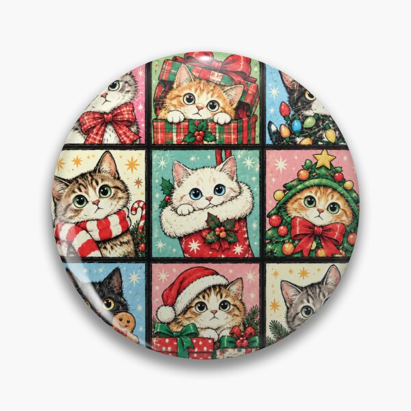 Item preview, Nine Christmas Kittens in Colorful Festive Frames designed and sold by DaphoLatara.