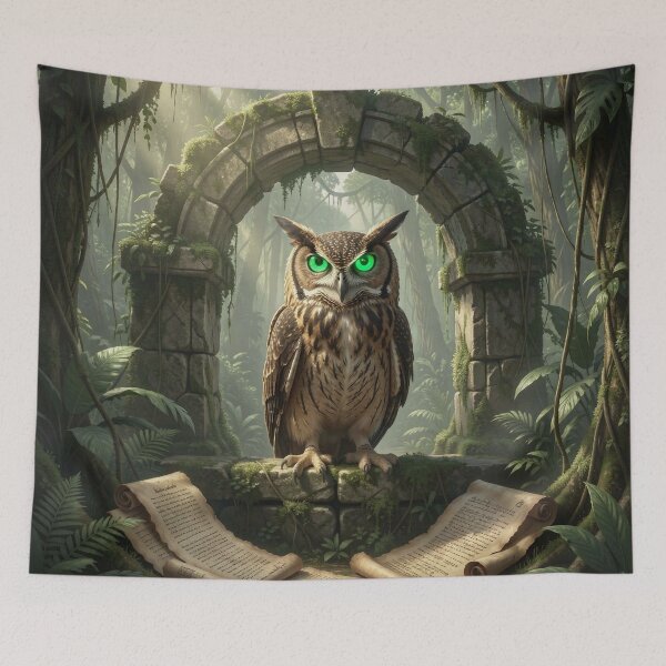 Item preview, Owl in the Verdant Ruins designed and sold by Wiss2Arts.