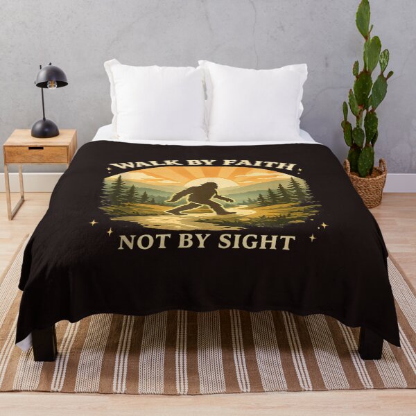 Item preview, Walk By Faith Not By Sight Christian Bigfoot Sasquatch Retro Sunset Graphic designed and sold by mari-kayden.