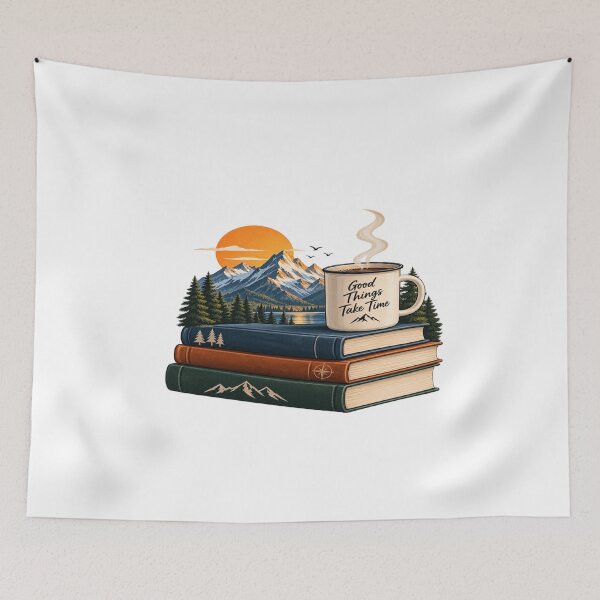 Item preview, Cozy Mountain Reading – Coffee, Books and Nature Lover Design designed and sold by The Happiness Market .