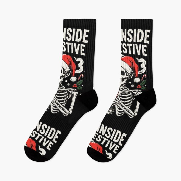 Item preview, Dead Inside But Festive Funny Christmas Skeleton designed and sold by MagicTheDog.