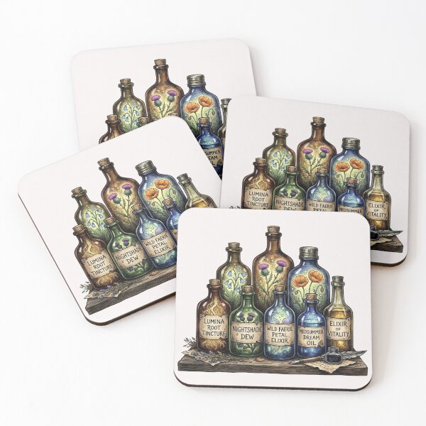 Item preview, Vintage Magic Potion Bottles Botanical Apothecary Illustration designed and sold by bvdesignart.