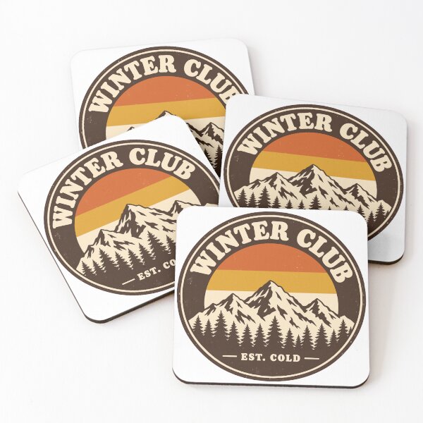 Item preview, Winter Club Retro Mountain Sunset Badge designed and sold by codex401.