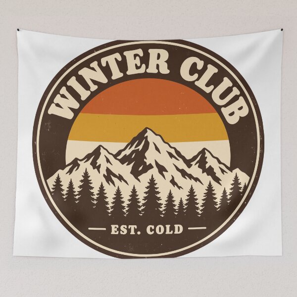 Item preview, Winter Club Retro Mountain Sunset Badge designed and sold by codex401.