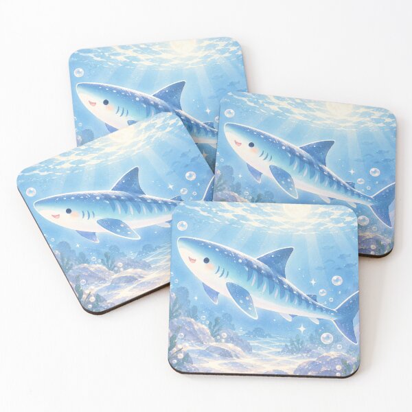 Item preview, Shark With Blue Stripes Beneath Golden Sunbeams designed and sold by AshiraCreations.