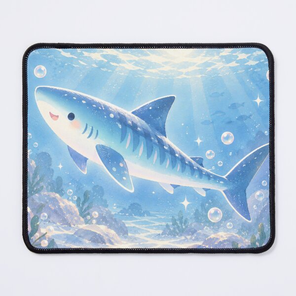 Item preview, Shark With Blue Stripes Beneath Golden Sunbeams designed and sold by AshiraCreations.