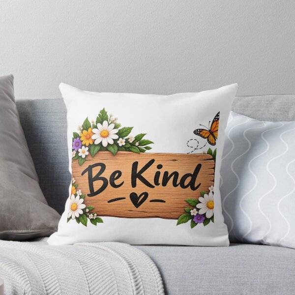 Item preview, Be Kind Floral Sticker – Rustic Wooden Sign with Colorful Flowers designed and sold by The Happiness Market .