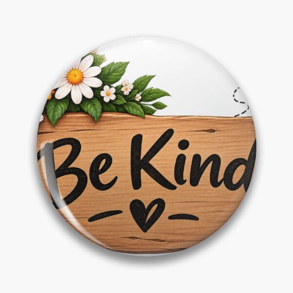 Item preview, Be Kind Floral Sticker – Rustic Wooden Sign with Colorful Flowers designed and sold by The Happiness Market .
