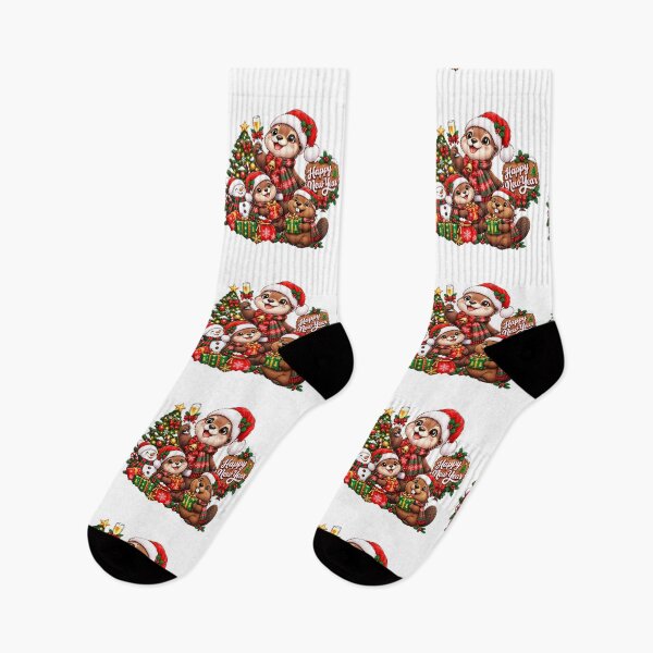 Item preview, family Otters Christmas designed and sold by QuiteOrbit.