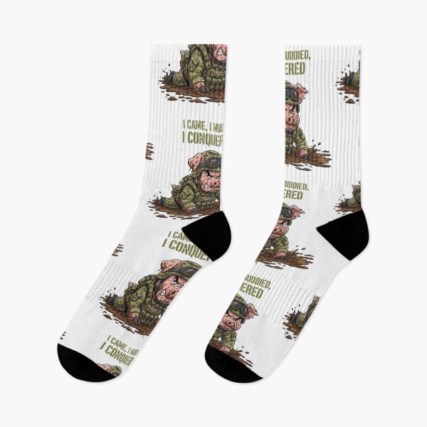 Item preview, I Came I Muddied I Conquered - Funny Military Tactical Pig Gift designed and sold by Luminari Creations.