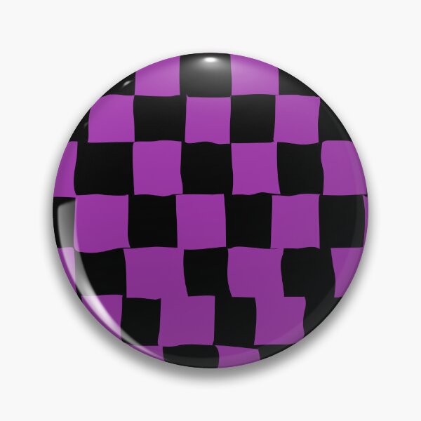 Item preview,  Purple Hand-Drawn Checkerboard on Black — Abstract Grid Pattern designed and sold by dfly-creations.