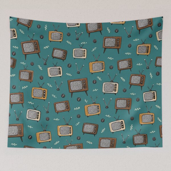 Item preview, Television Static Pattern | Mid Century TV Sets with Rabbit Ear Antennas and Snowy Screens designed and sold by NominalSystems.