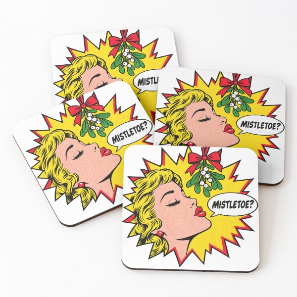 Item preview, Mistletoe Retro Pop Art Christmas Kiss designed and sold by codex401.