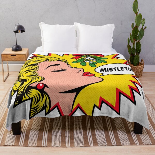 Item preview, Mistletoe Retro Pop Art Christmas Kiss designed and sold by codex401.