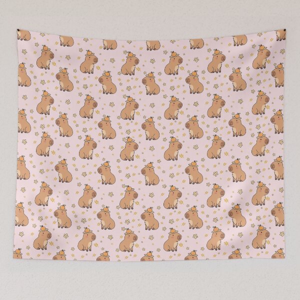 Item preview, Cute Capybara With Orange Seamless Pattern designed and sold by prapapon.