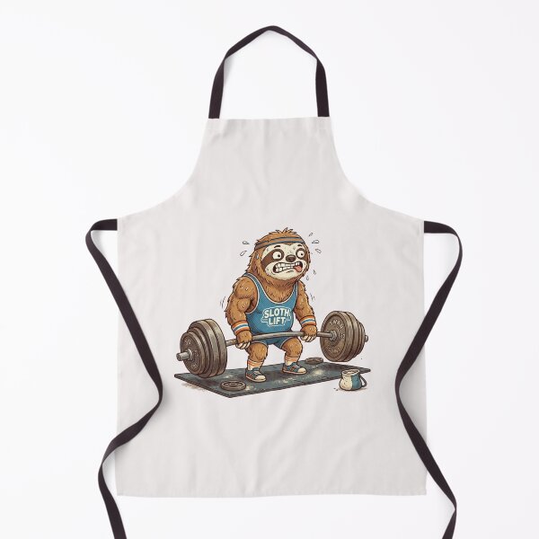 Item preview, Funny Sloth Weightlifting Barbell Gym Workout Cartoon designed and sold by bvdesignart.