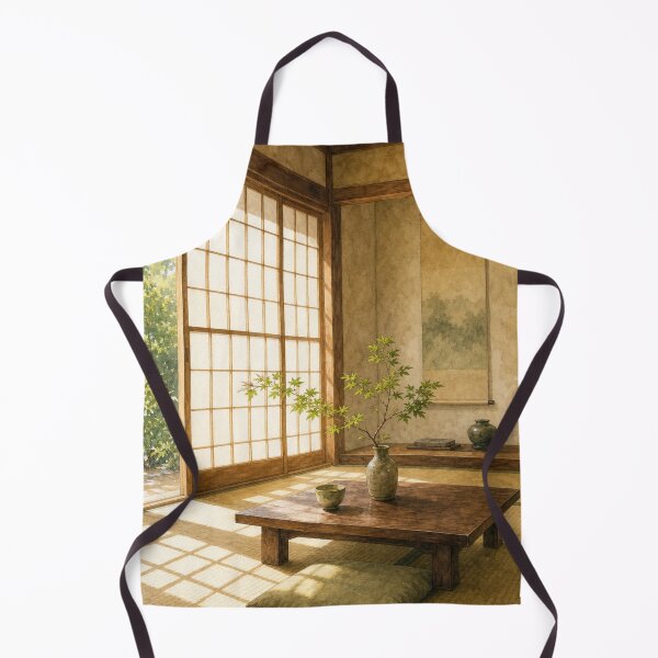 Item preview, Traditional Sunlit Japanese Tatami Room and Shoji Watercolor Art designed and sold by vekotpu.