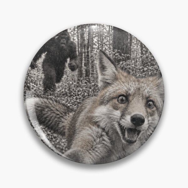 Item preview, Fox Selfie with Bigfoot in Woodland Background designed and sold by DienesAngele.