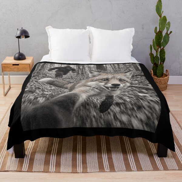 Item preview, Fox Selfie with Bigfoot in Woodland Background designed and sold by DienesAngele.