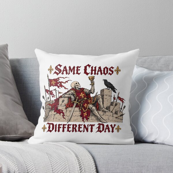 Item preview, Same Chaos Different Day Medieval Skeleton Knight Humor designed and sold by gordonbwyashop.