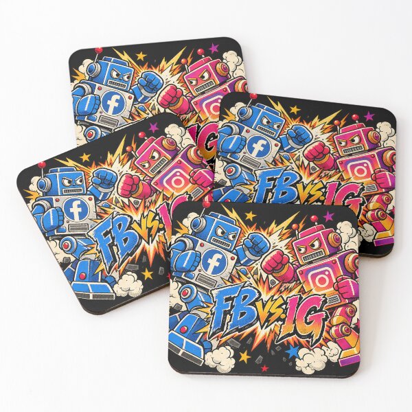 Item preview, Facebook vs Instagram Retro Robots Battle designed and sold by SpectacledBoi.