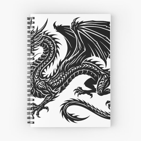 Item preview, Fierce Whisker Dragon Tattoo – Black Winged Eastern Western Dragon Attack Pose Art designed and sold by DragonSerpent Ink.