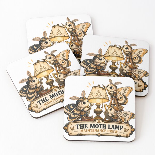 Item preview, Moth Lamp Maintenance Crew | Funny Insect Art designed and sold by pradeepvisuals.