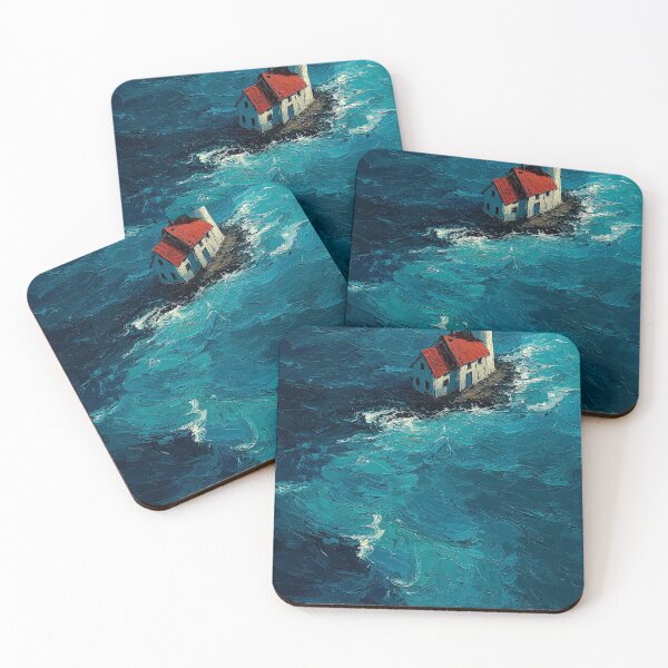 Item preview, Lighthouse in a Stormy Teal Sea designed and sold by codex401.