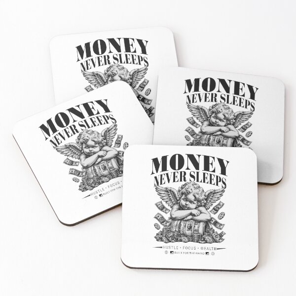 Item preview, Money Never Sleeps Angel Hustle Focus Wealth Grind designed and sold by teefution.