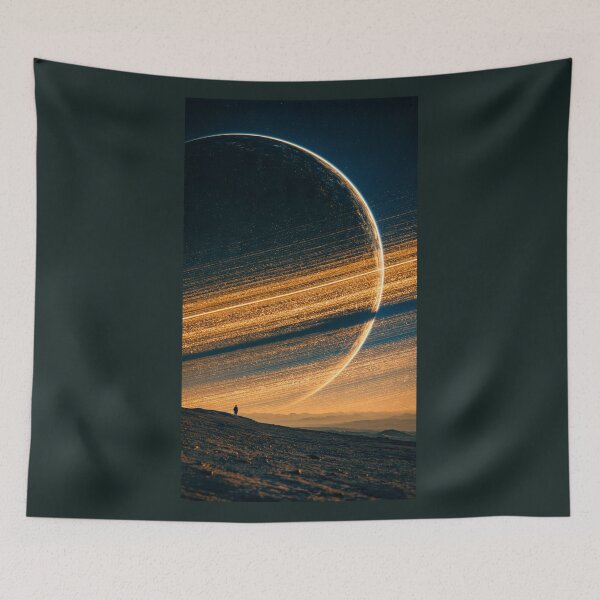 Item preview, Ringed Planet Rising Over a Silent Sea designed and sold by codex401.