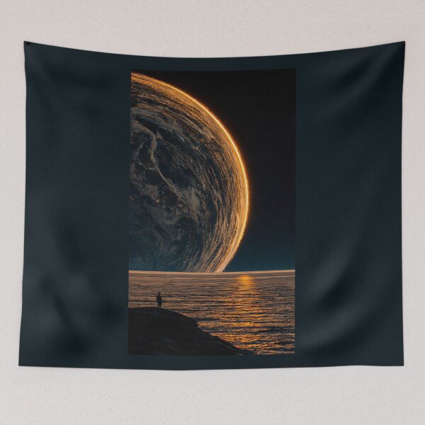 Item preview, Giant Planet Above a Lonely Ocean designed and sold by codex401.