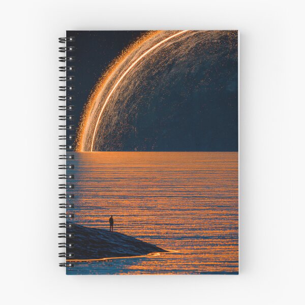 Aperçu de l'œuvre Éclipse de la planète dorée au-dessus de la mer créée et vendue par codex401.