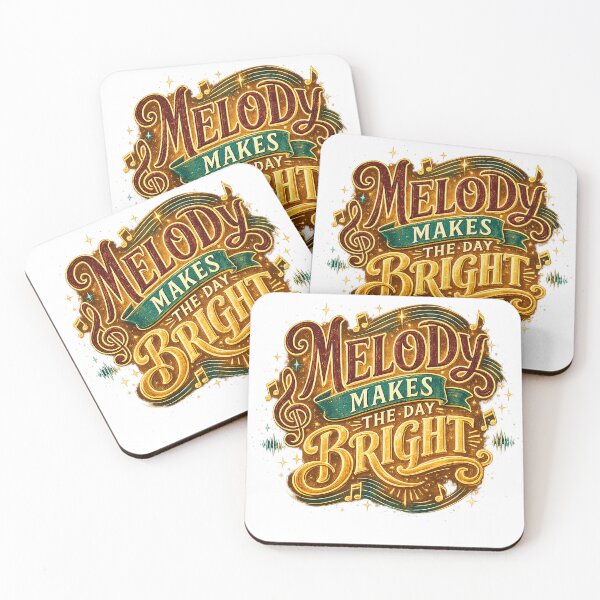 Item preview, Melody Makes the Day Bright Inspirational Music Quote Vintage Typography Art designed and sold by inkoutninja.