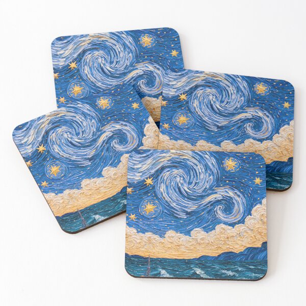 Item preview, Fishermen Beneath a Swirling Golden Moon designed and sold by codex401.