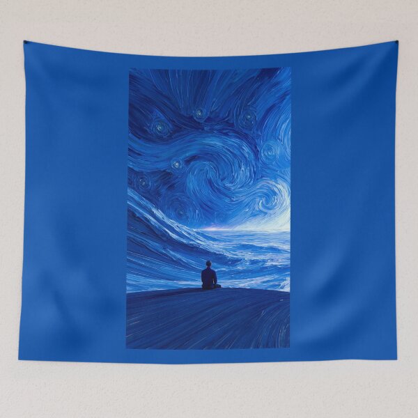 Item preview, Man on a Ridge Watching a Starry Swirl designed and sold by codex401.