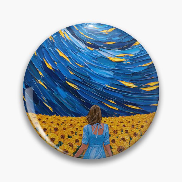 Item preview, Walking Through the Sunflower Field at Night designed and sold by codex401.
