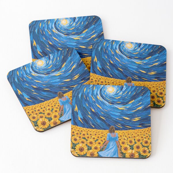 Item preview, Walking Through the Sunflower Field at Night designed and sold by codex401.