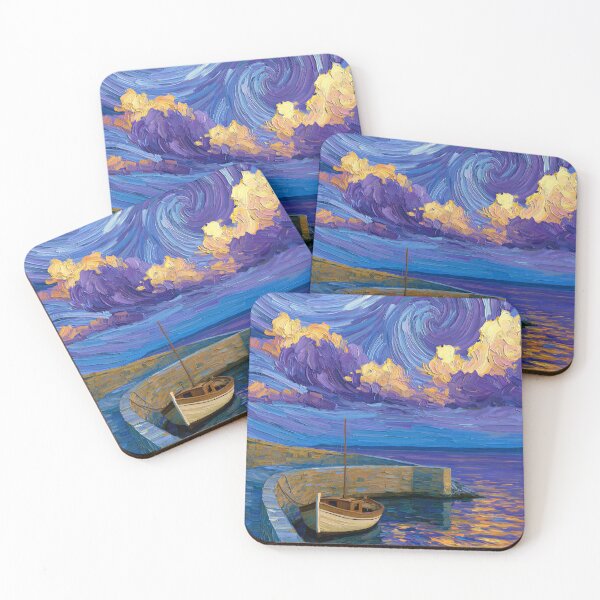 Item preview, Sailboat in the Harbor at Dusk designed and sold by codex401.
