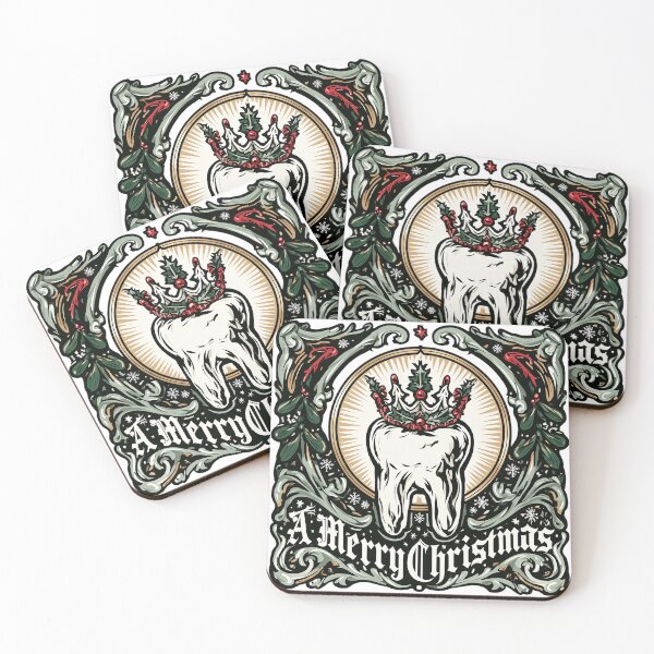 Item preview, Gothic Christmas Tooth with Holly Crown – Vintage Dental Art  Copy title designed and sold by Anastasiia Yurevych.