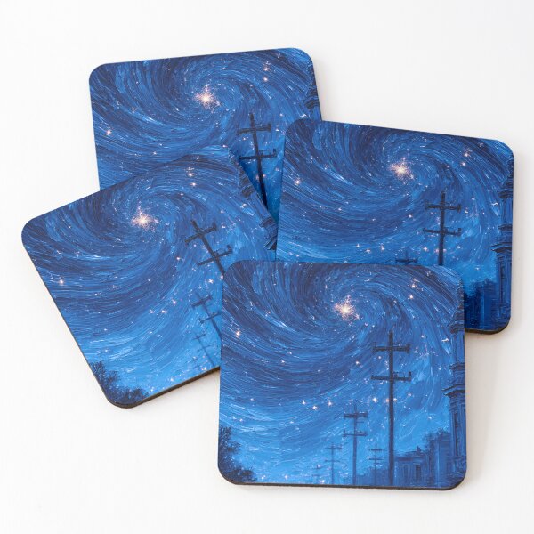 Item preview, Night Street Under a Swirling Starry Sky designed and sold by codex401.
