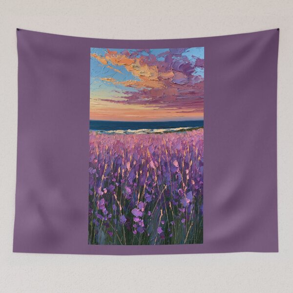Item preview, Lavender Field by the Sea at Sunset designed and sold by codex401.