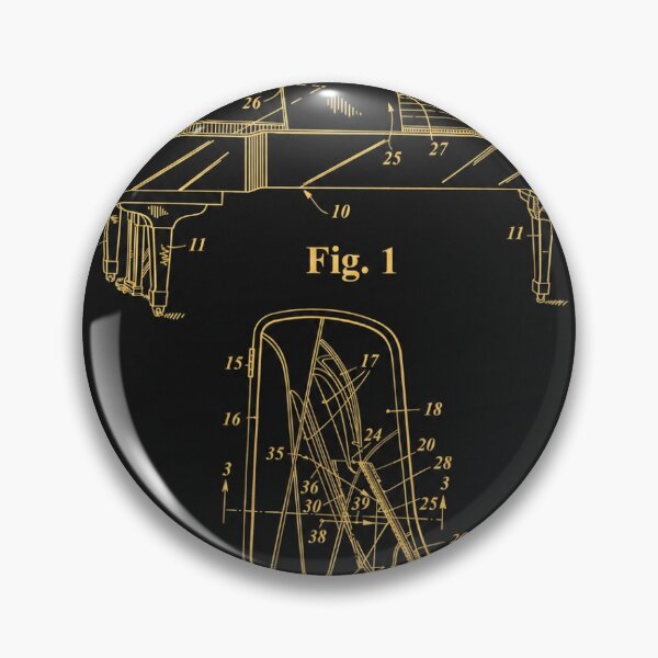 Item preview, Grand Piano Design 1938 - Gold Music Patent Art designed and sold by PatentArtStudio.