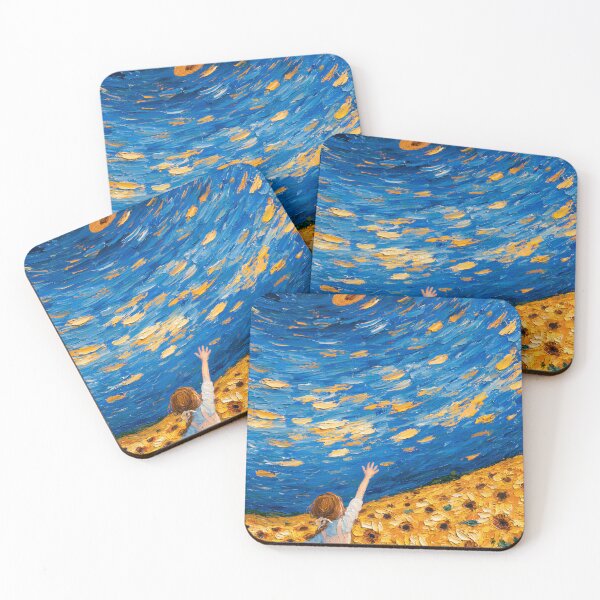 Item preview, Girl and Flying Hat in a Sunflower Field designed and sold by codex401.