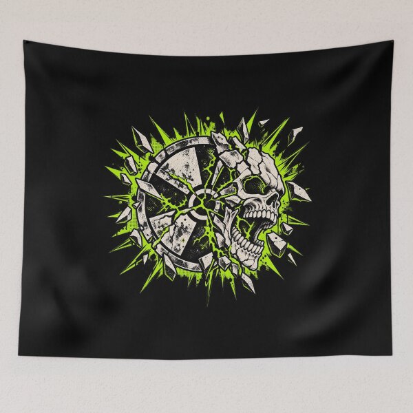 Item preview, Smash The System - Green Punk Rock Skull designed and sold by JonelCrafts.