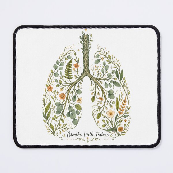 Item preview, Breathe With Nature Botanical Lungs Floral Anatomy Cottagecore Art designed and sold by inkoutninja.