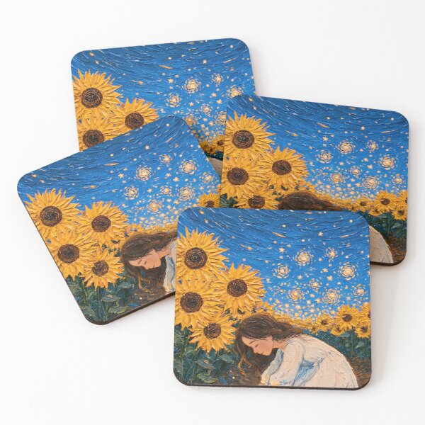Item preview, Girl Planting Starlight Among Sunflowers designed and sold by codex401.