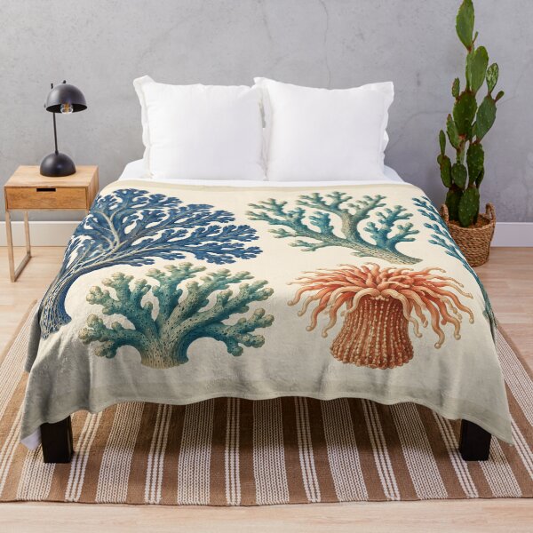Item preview, Blue Coral Branches on Warm Ivory designed and sold by AuraMuse Studio.