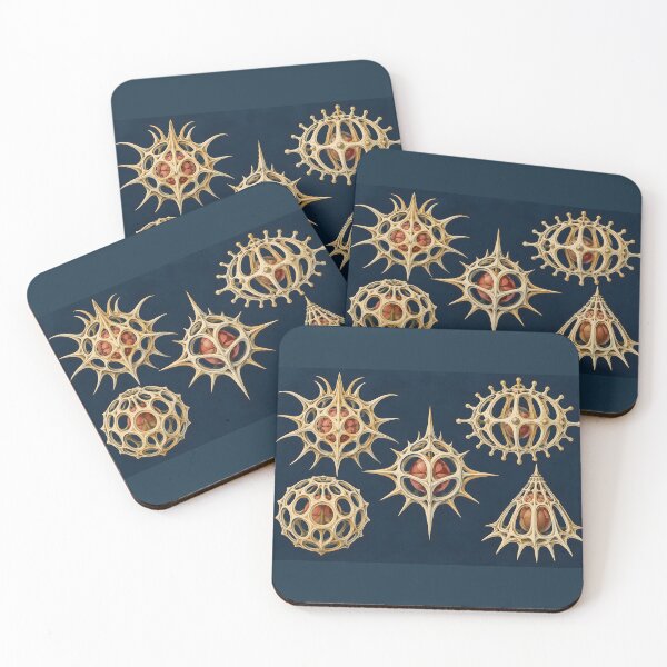 Item preview, Golden Radiolarian Forms on Midnight Blue designed and sold by AuraMuse Studio.